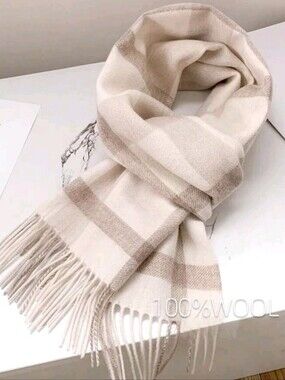 100% Wool Plaid Scarf For Women, High-Quality Shawl, 2026 New Design, Winter